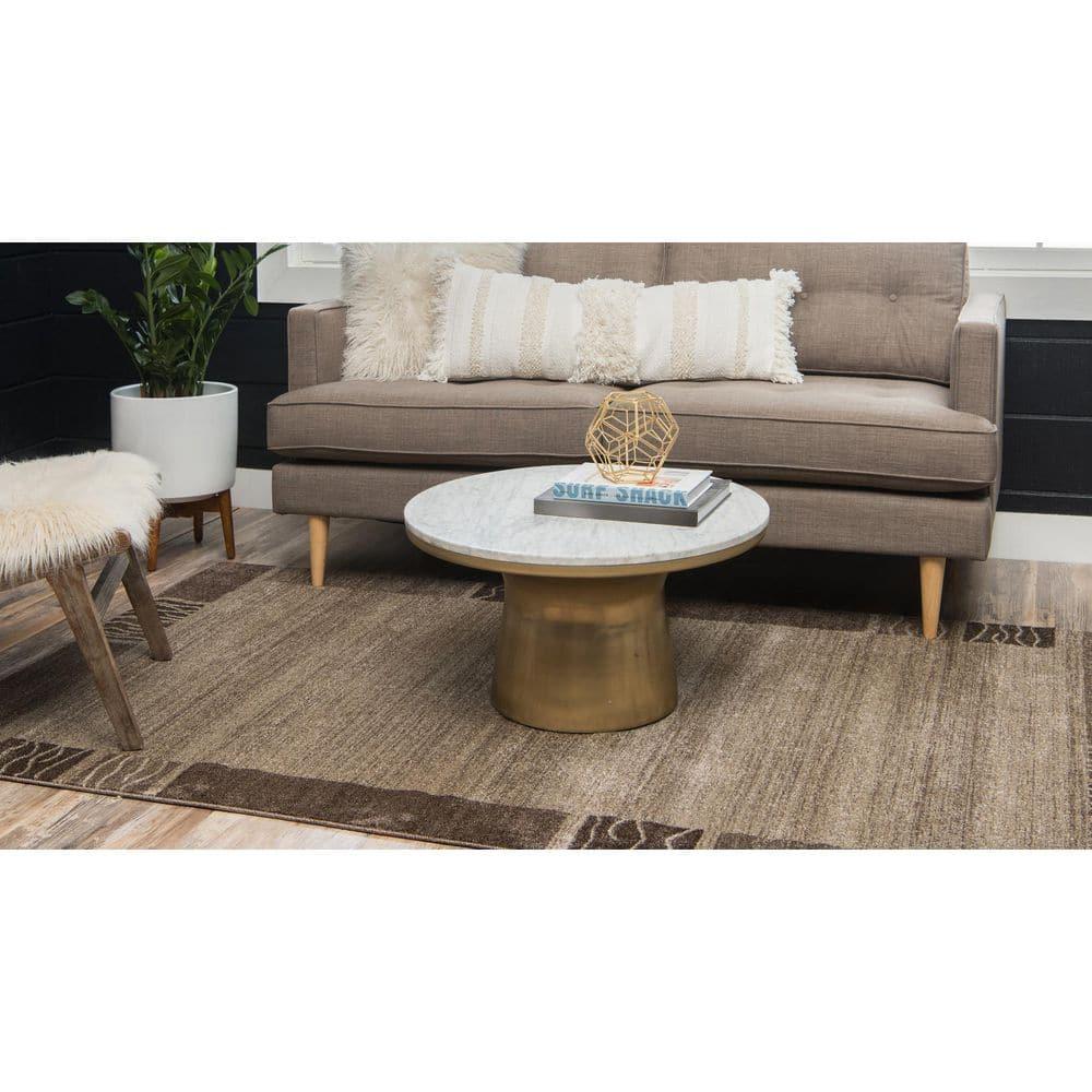 Unique Loom Del Mar Collection Area Rug - Sarah (2' 2" x 3' 1" Rectangle Dark Beige/Brown)