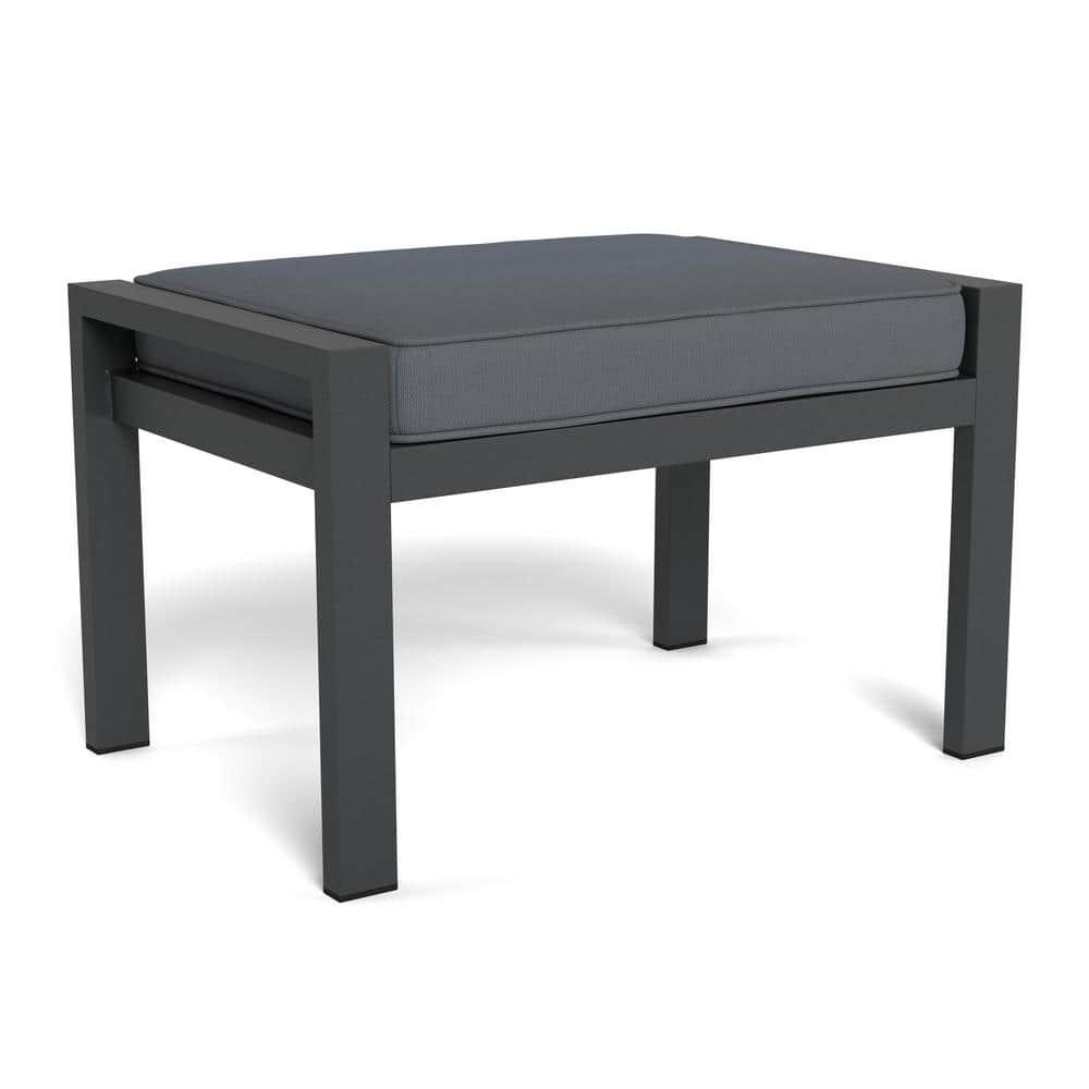 Lakeview Aluminum Outdoor Ottoman With Charcoal Cushion