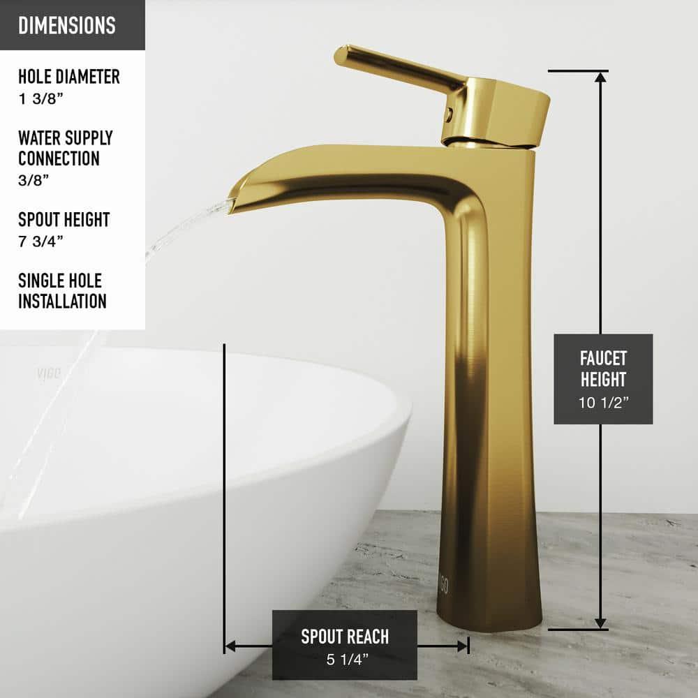 Niko 11" H Single Handle Vessel Sink Bathroom Faucetwith Pop-up Drain