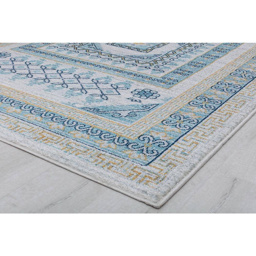 Rugs America Harper HY40G Morning Glory Abstract Vintage Gray Area Rug for Dining Room Rug Neutral Rug Living Room Rug Kitchen, 2'6" x 8'