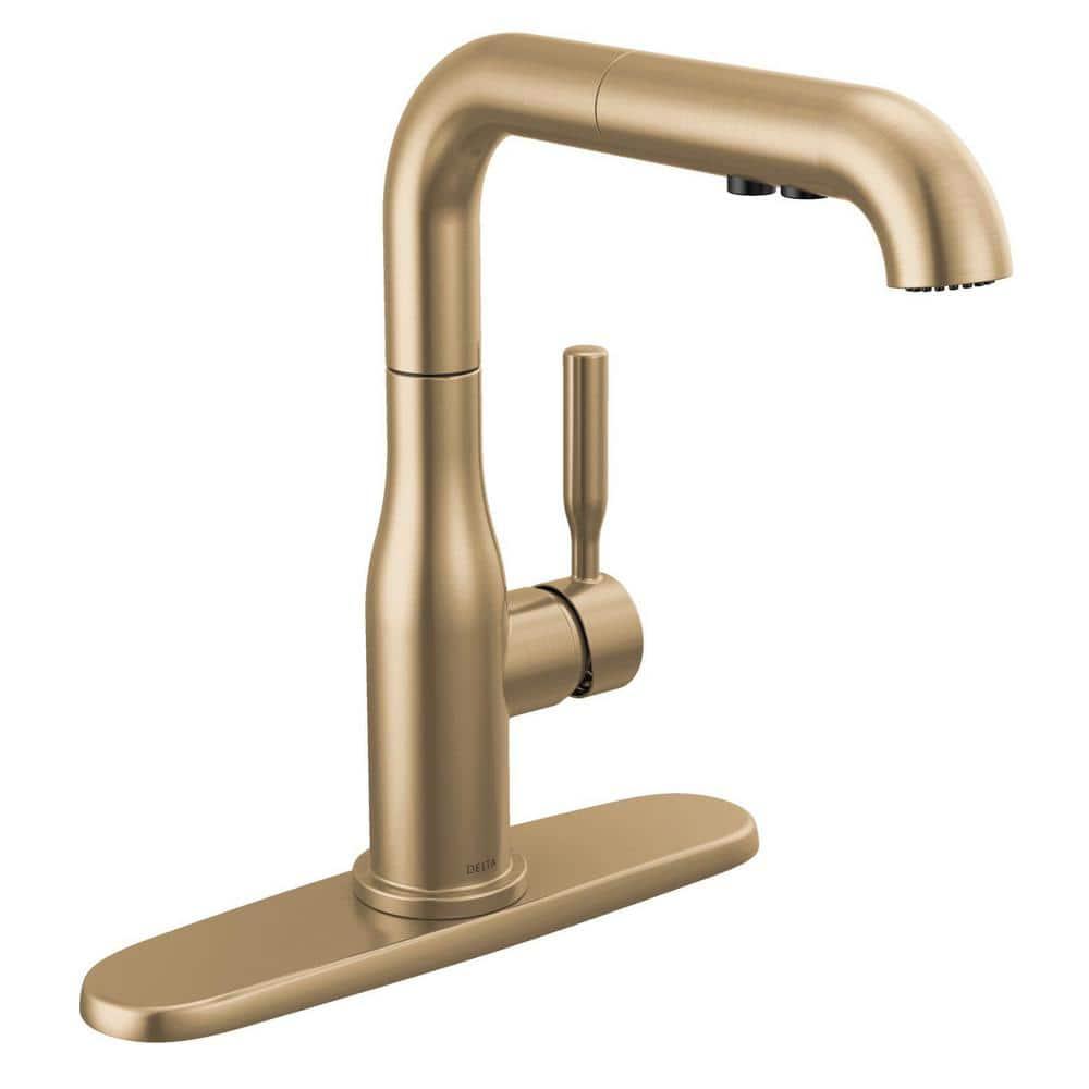 Delta Almari Pull-Out Sprayer Kitchen Faucet, Single Handle Kitchen Sink Faucet 16943-CZ-DST