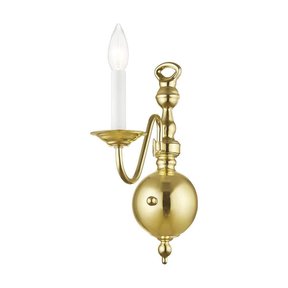 Livex Lighting Williamsburgh 1 - Light Wall Light in  Polished Brass