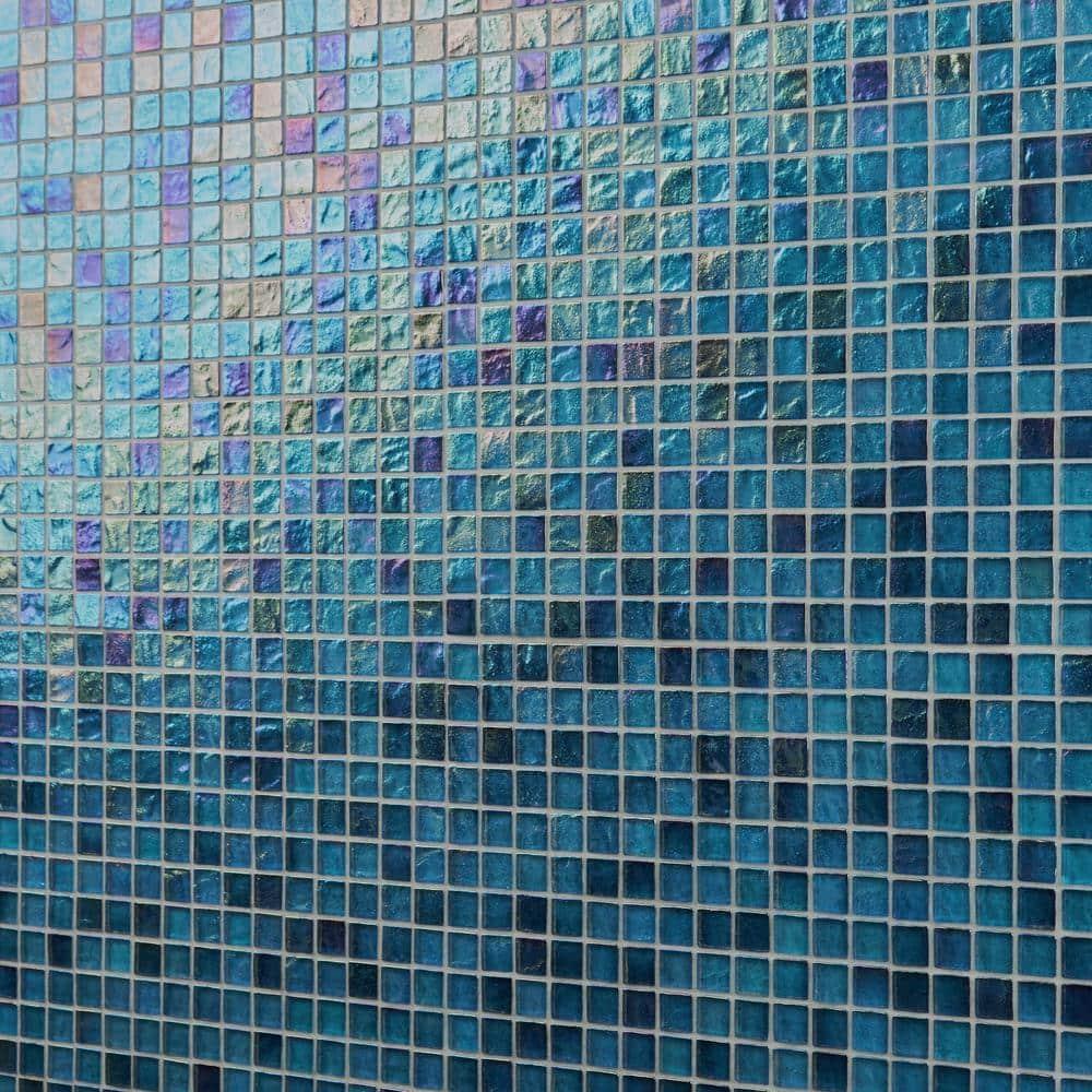 Speckle 11.73" x 11.73" Iridescent 1" Squares Glass Mosaic Wall Tile (0.95 Sq. Ft. / Sheet)