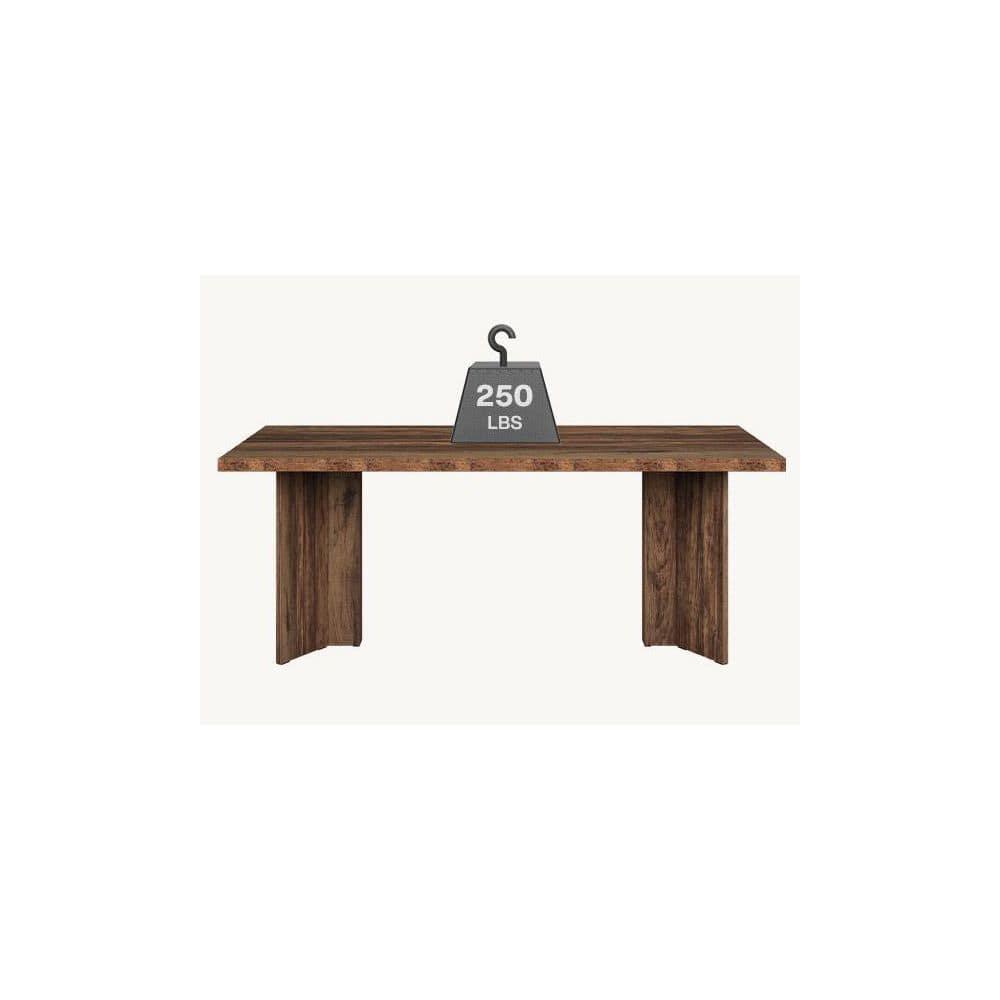 Tribesigns 63" Dining Table for 4-6, Wood Farmhouse Kitchen Table for Dining Room, Dark Brown