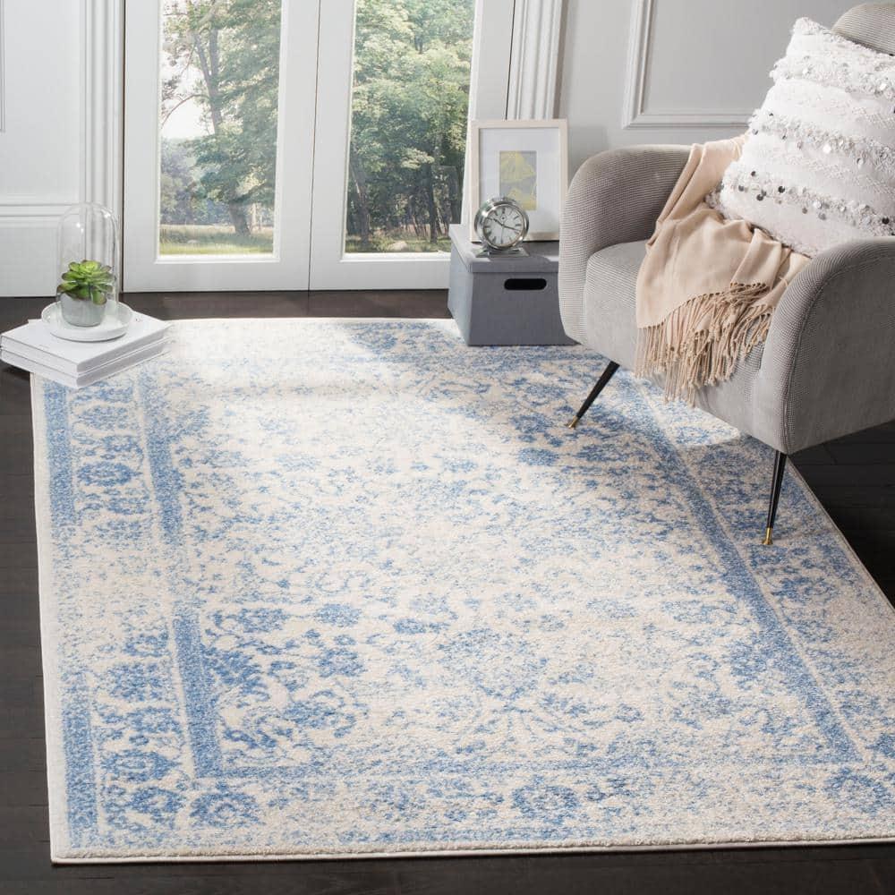 SAFAVIEH Adirondack Wyatt Traditional Area Rug, Ivory/Light Blue, 3' x 5'