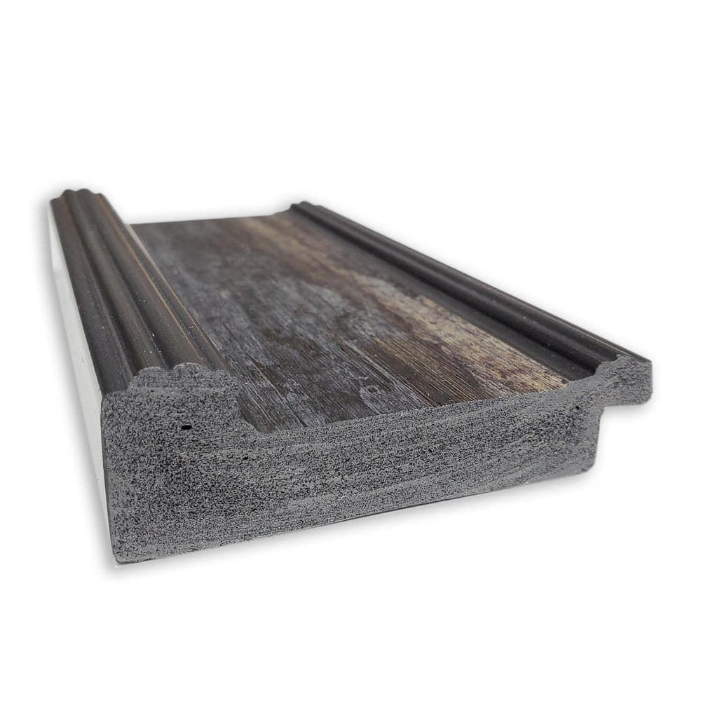 34" x 28" Non-Beveled Rail Rustic Char Wall Mirror - Amanti Art: Rectangle, Polystyrene Frame, Wall Mounted