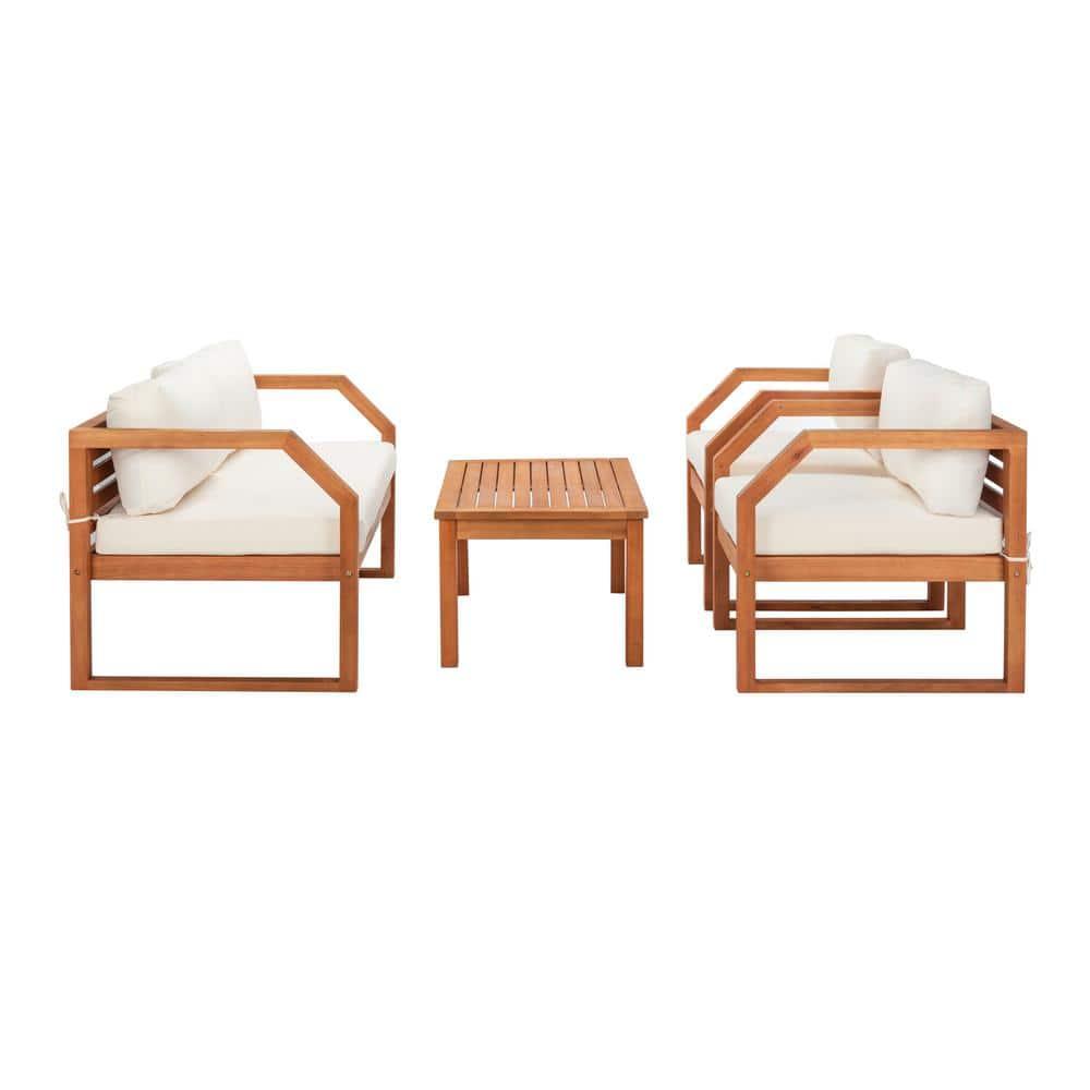 Dren 4 Piece Living Set - Indoor/Outdoor - PAT7067 - Natural/Beige - Safavieh