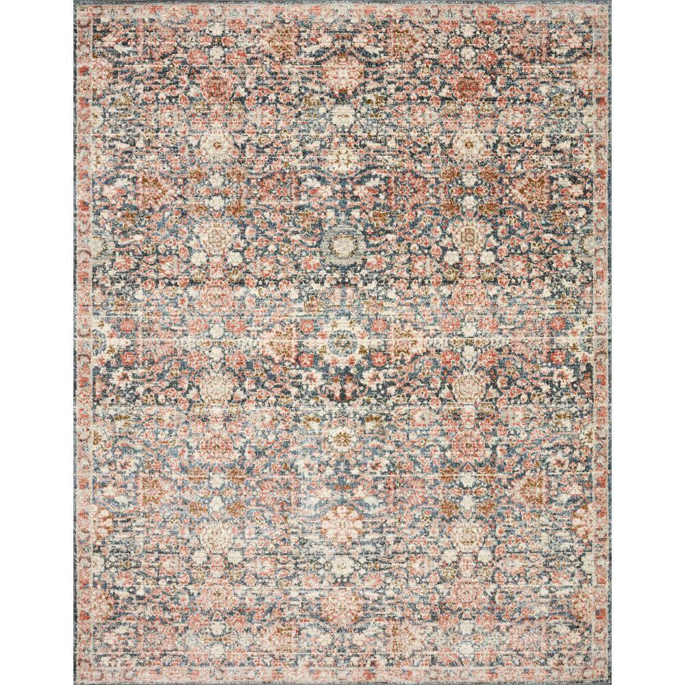 Loloi II Saban SAB-03 Oriental Navy / Rust Area Rug 5'-3" x 7'-6"