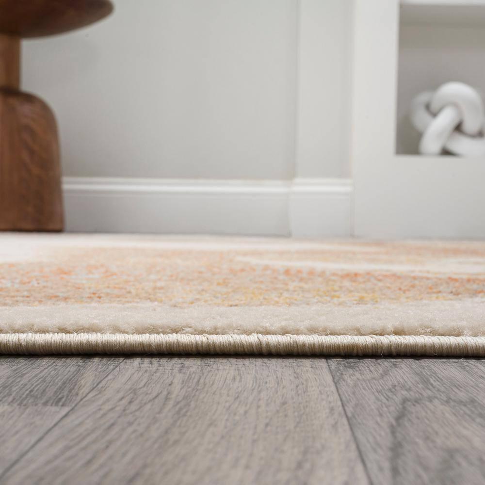 3' x 5' Petalo Abstract Two-Tone Modern Area Rug, Orange/Beige/Cream - JONATHAN Y