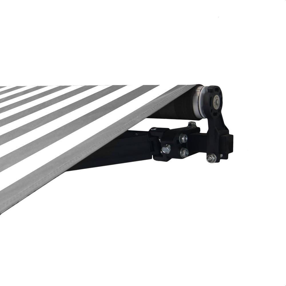 Retractable Home Patio Awning | Deck Canopy |UV Protection Sunshade | Manual Black Frame | Upgraded 2024