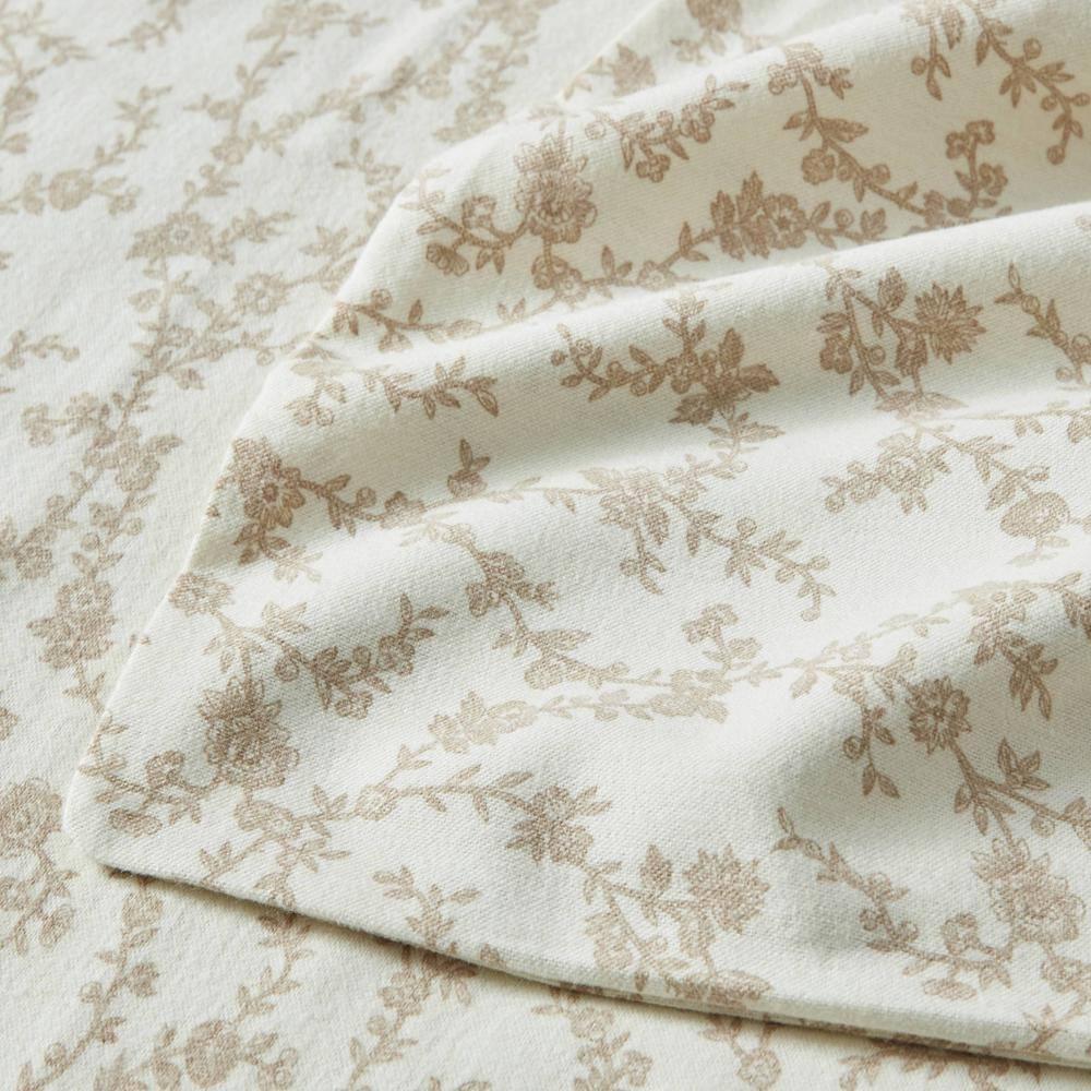Laura Ashley Victoria Flannel Sheet Set Queen - Beige