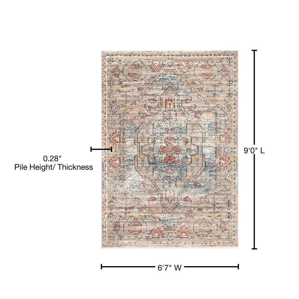 Nuloom Marley Medallion 7x9 Indoor Area Rug for Living Room Bedroom Dining Room Kitchen, Beige/Ivory