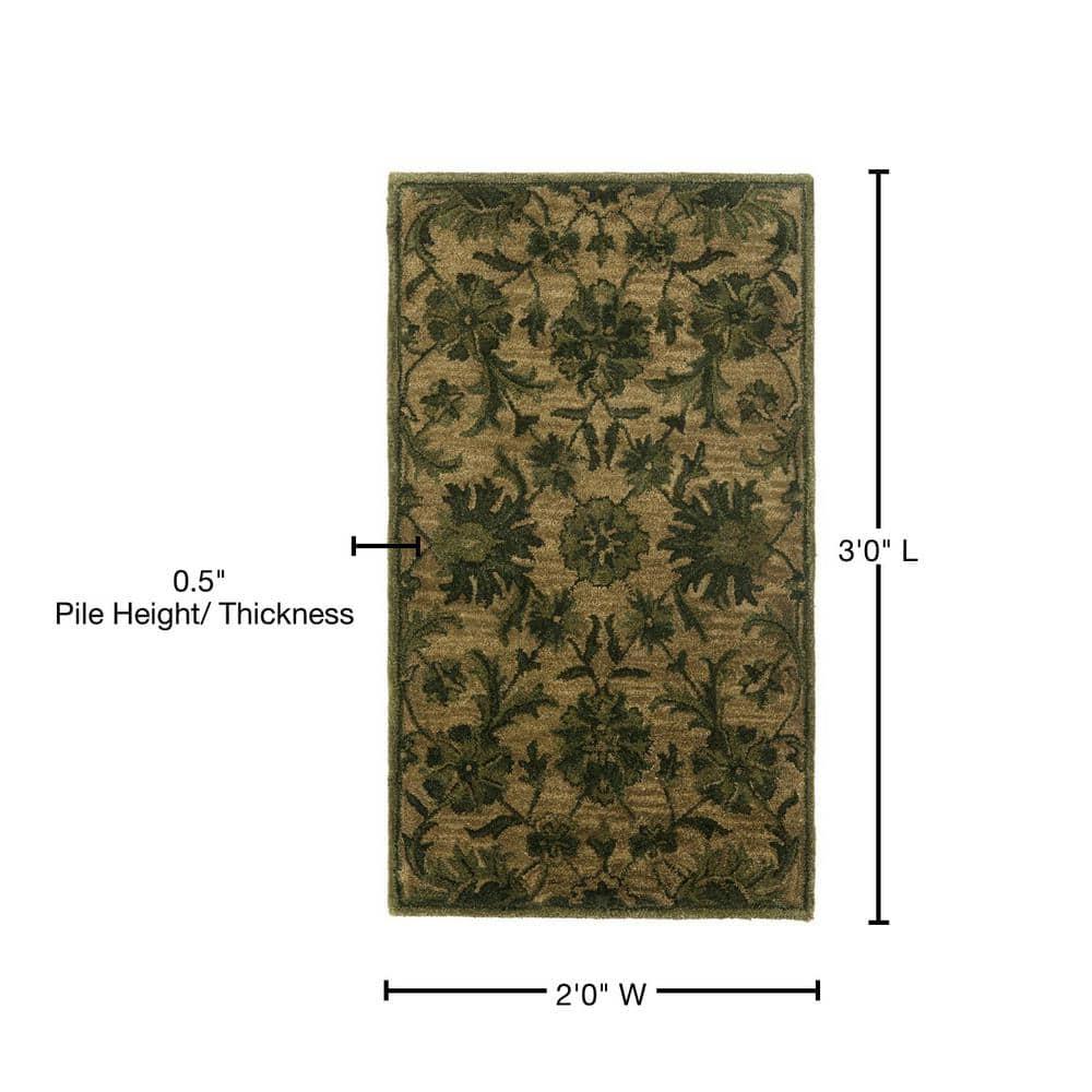 Antiquity AT824 Hand Tufted Indoor Accent Rug - Olive/Green - 2'x3' - Safavieh