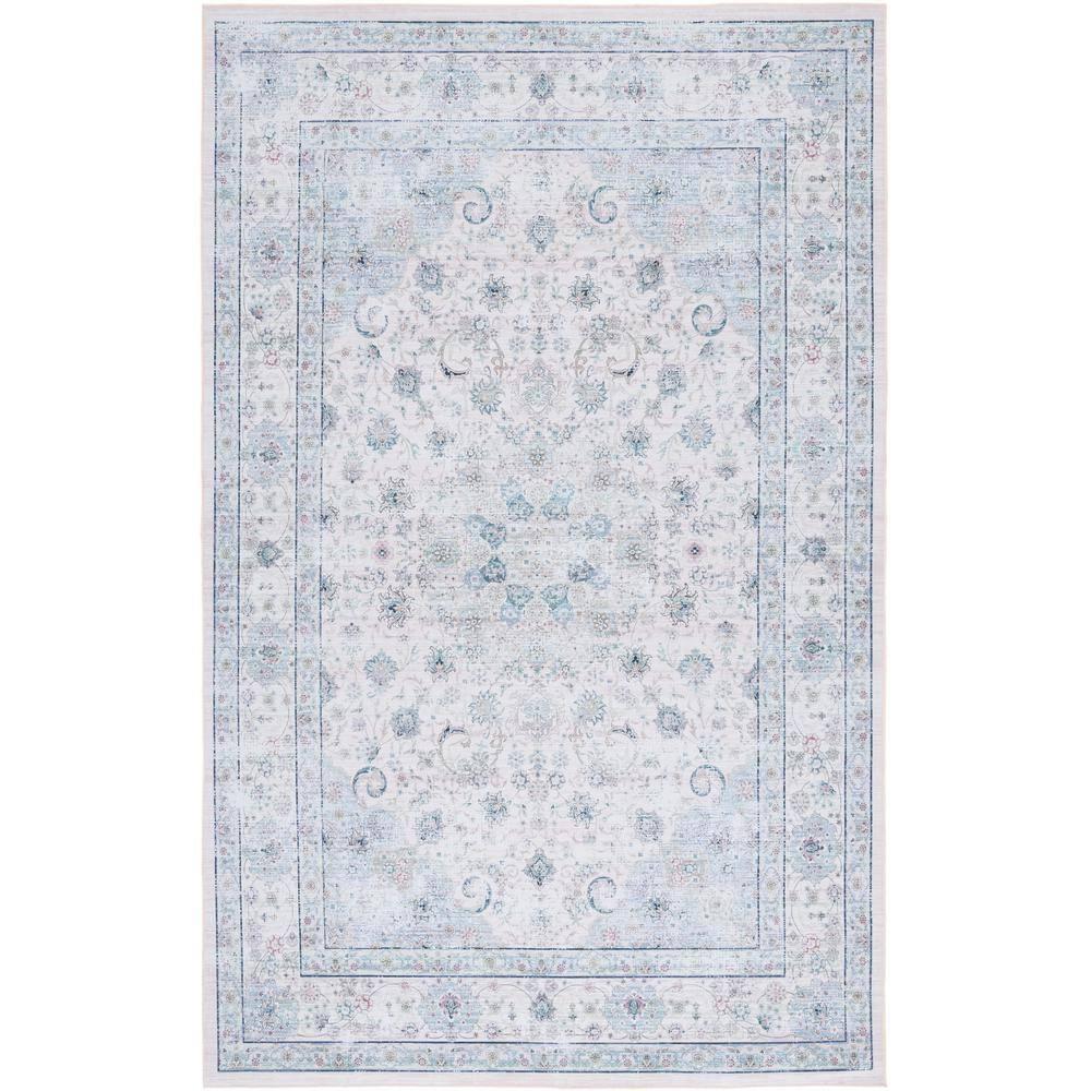 Tucson Vintage Persian TSN165 Power Loomed Machine Washable Skid-Resistant Indoor Accent Rug - Beige/Green - 4'x6' - Safavieh