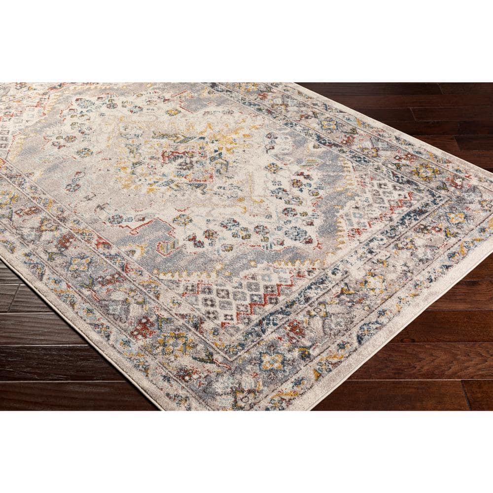 Livabliss 5'3"x7'3" Kashan Traditional Rugs Cream: Medium Pile, Fade & Stain-Resistant, Indoor Use