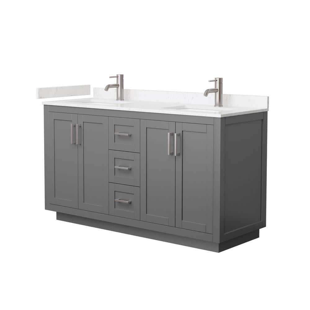 Wyndham Collection Miranda 60" Freestanding Double Bathroom Vanity with Cultured Marble Top