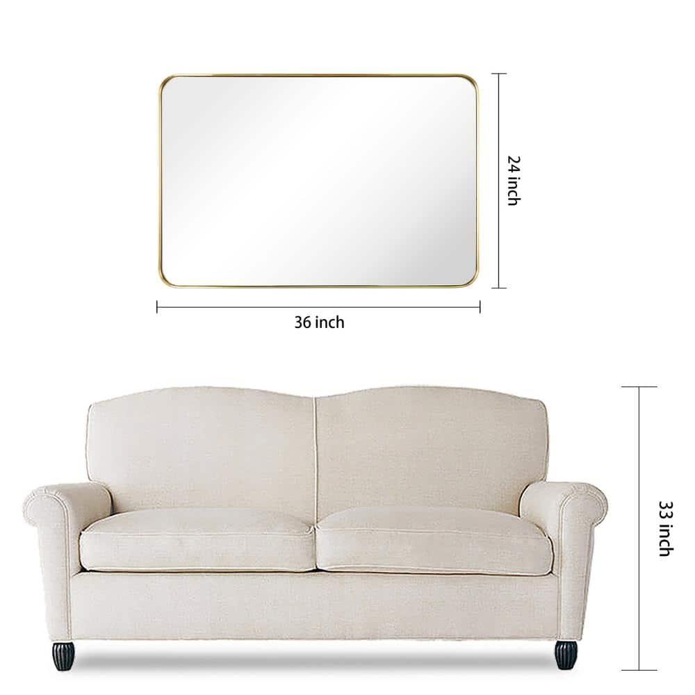 Empire Art Direct Ultra Stainless Steel Rectangular Wall Mirror Brushed Gold 24" x 36" Gold