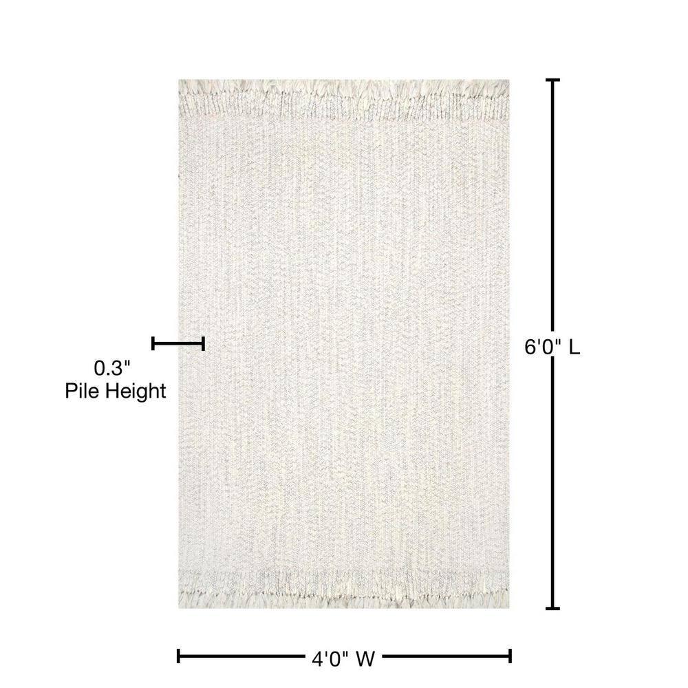 nuLOOM Courtney Braided Indoor/Outdoor Area Rug, 4' x 6', Ivory