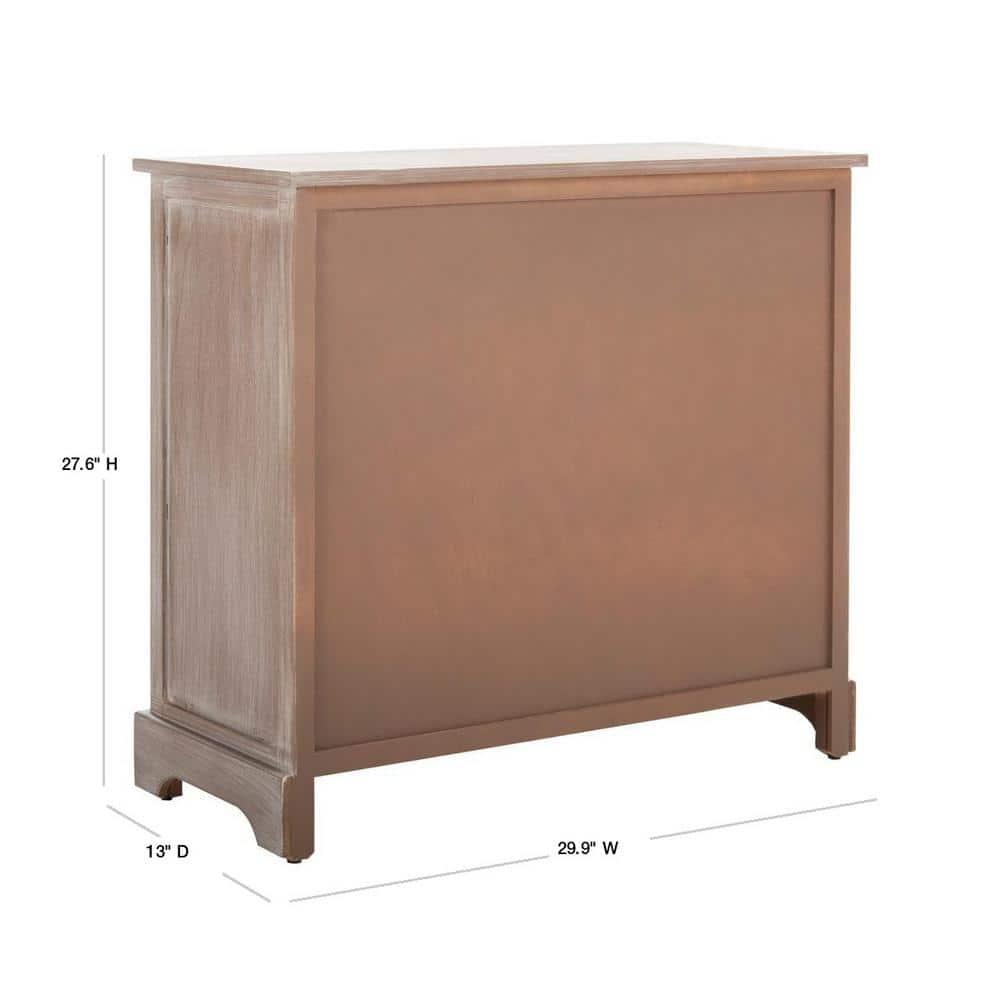 Herman Storage Unit with Wicker Baskets - White Wash - Safavieh.
