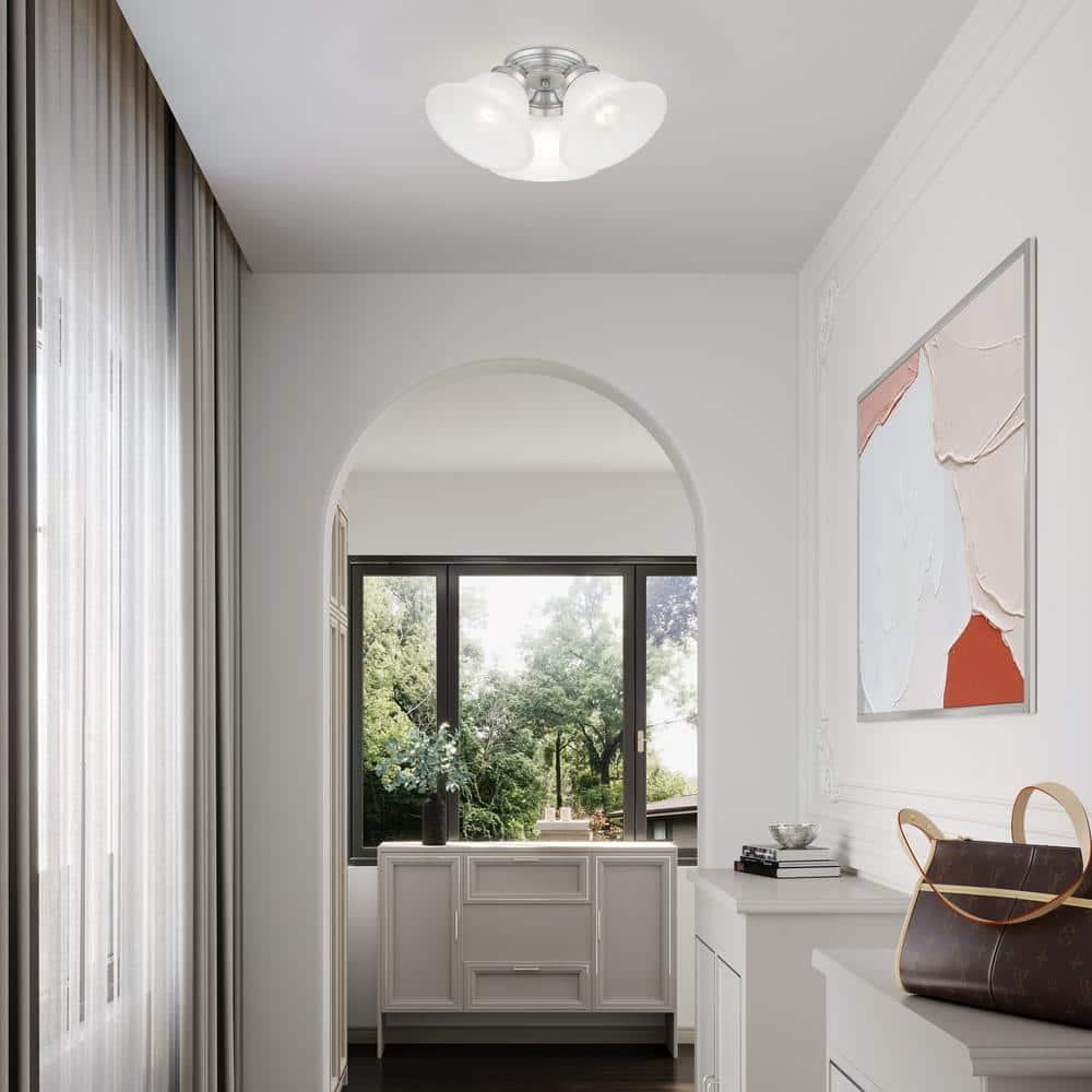 Livex Lighting Wynnewood 3 - Light Flush Mount in  Satin Nickel