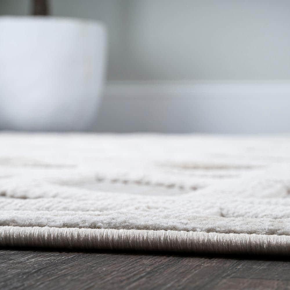 3'x5' Talaia Neutral Geometric Indoor/Outdoor Area Rug, Ivory - JONATHAN Y