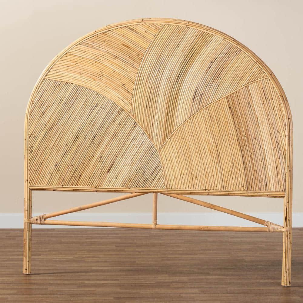bali & pari King Seana Rattan Standalone Headboard Honey: Bohemian Design, No Mount Needed