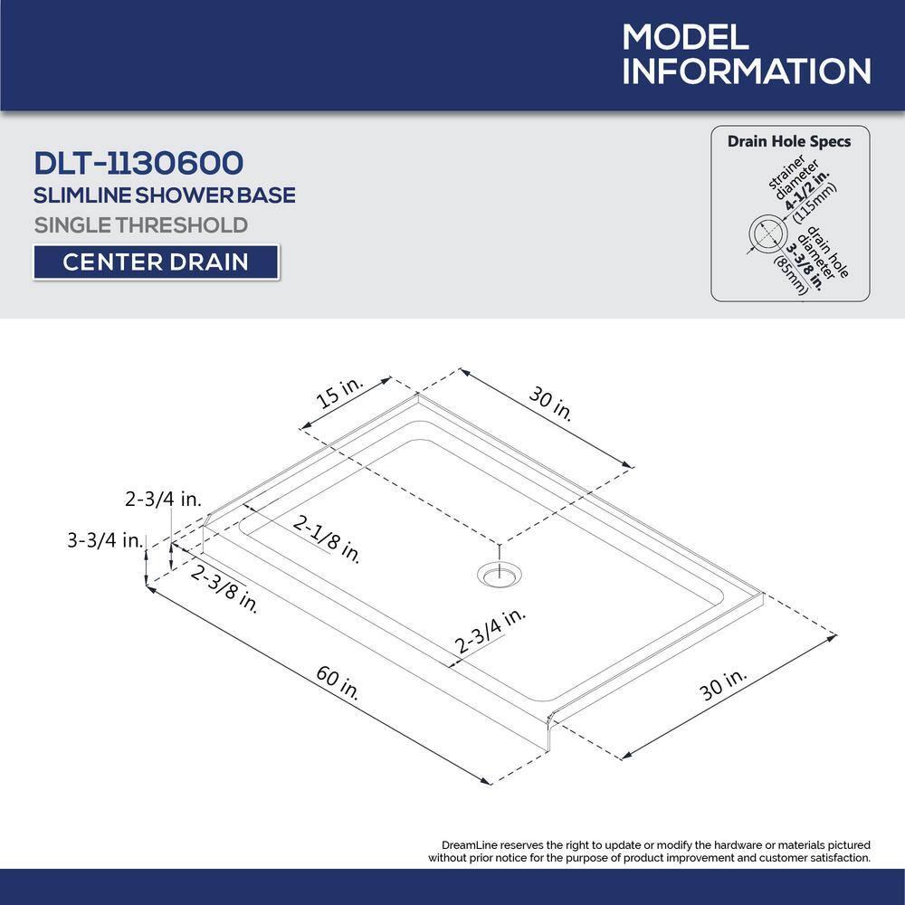Infinity-Z 60" W x 30" D x 76.75" H Semi-Frameless Rectangle Shower Enclosure with Towel Bar and Base Included