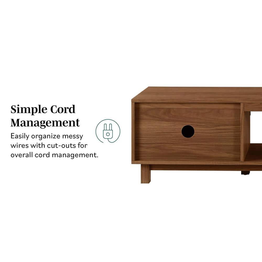 Mocha 70" Modern Fluted-Door TV Stand with Cabinet