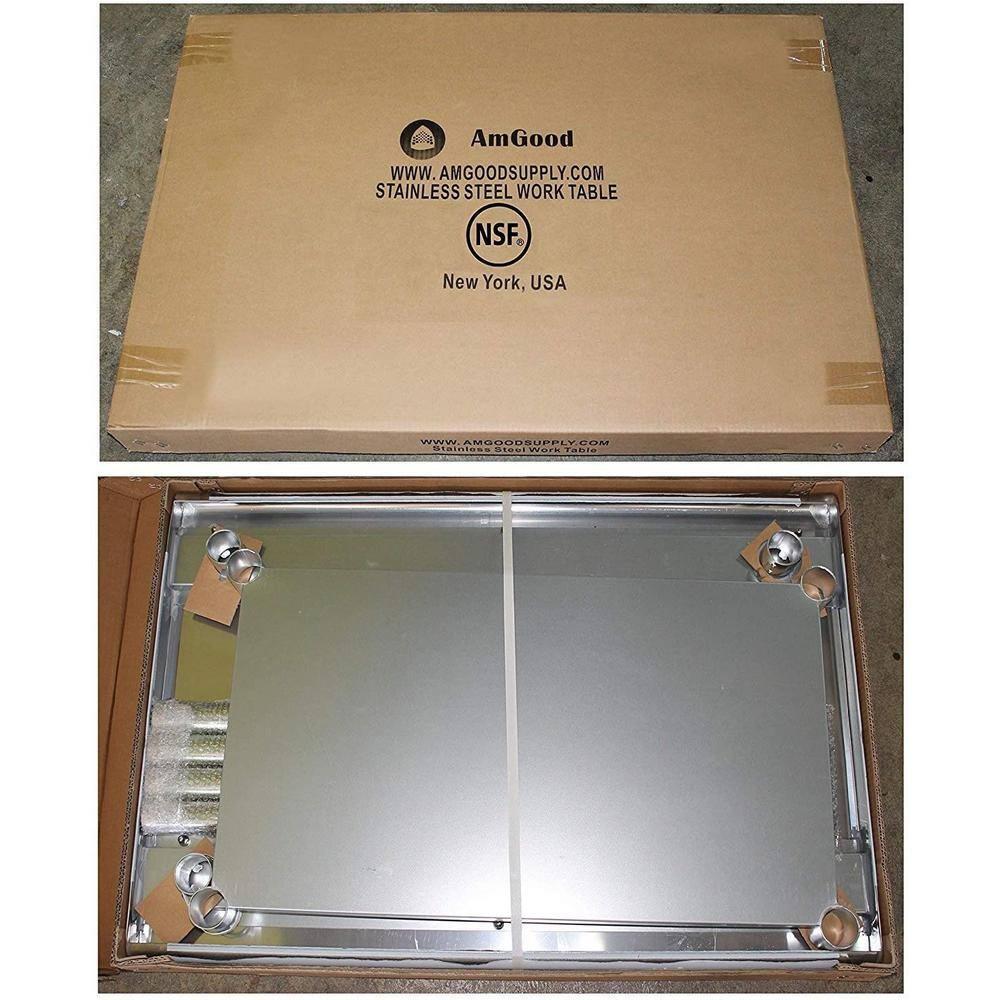 Stainless Steel Table with Undershelf. Metal Prep Table. NSF.