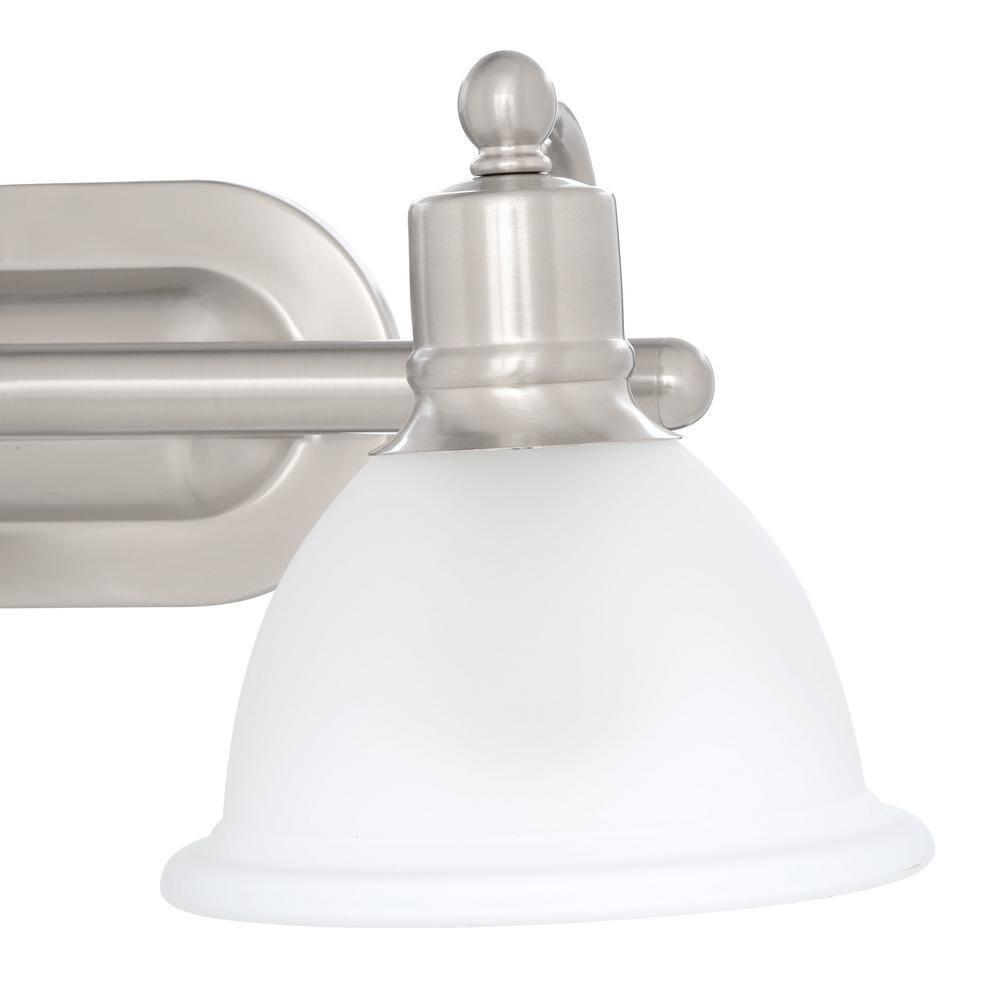 Progress Lighting Madison 3-Light Wall Bracket, Brushed Nickel, White Etched Glass