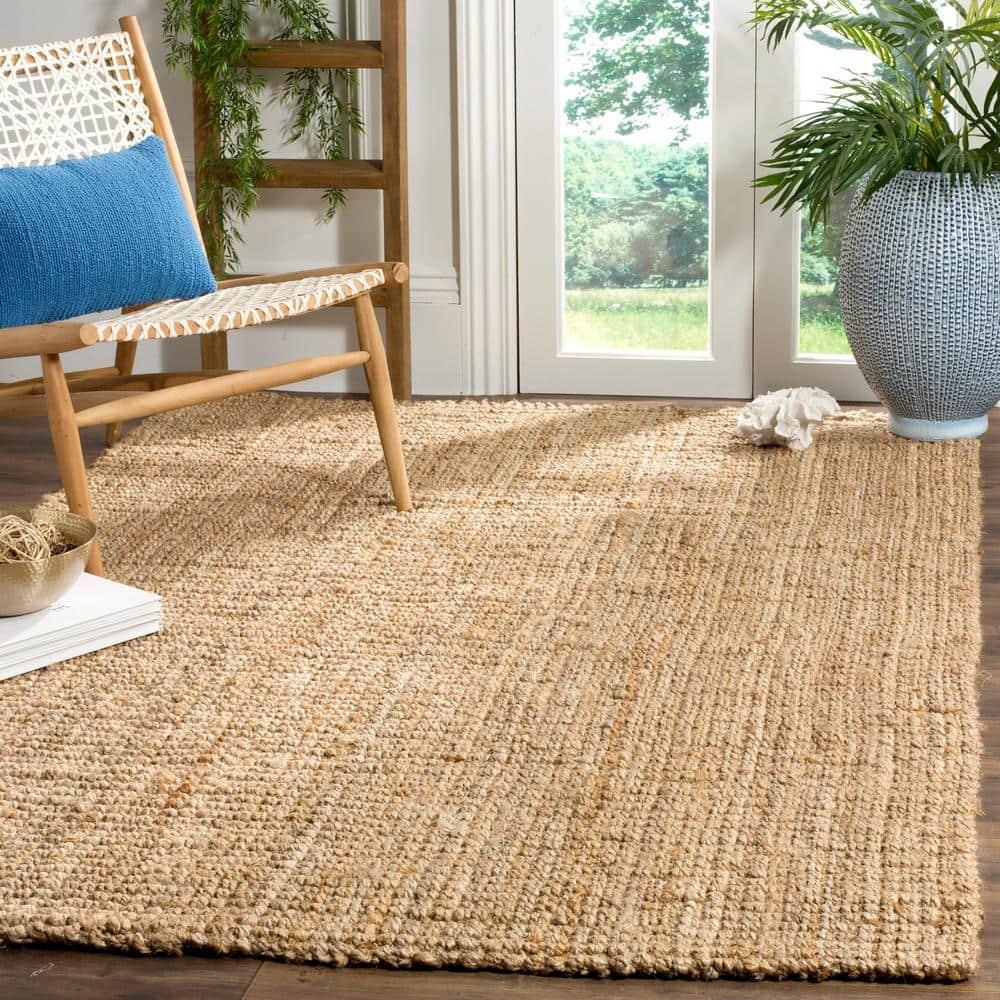 SAFAVIEH Natural Fiber Delmar Braided Jute Area Rug, Natural, 6' x 9'