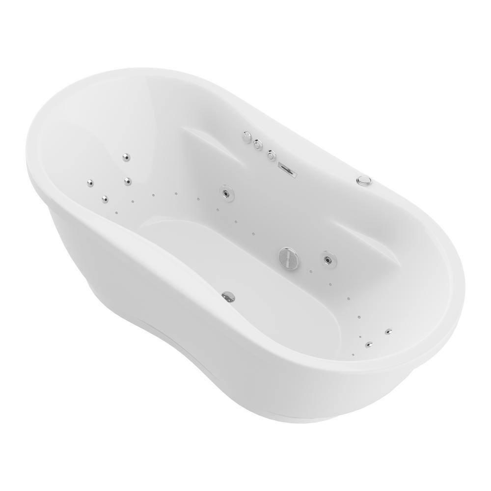 Lori 71.25” x 35.5” Freestanding Whirlpool and Air Acrylic Bathtub