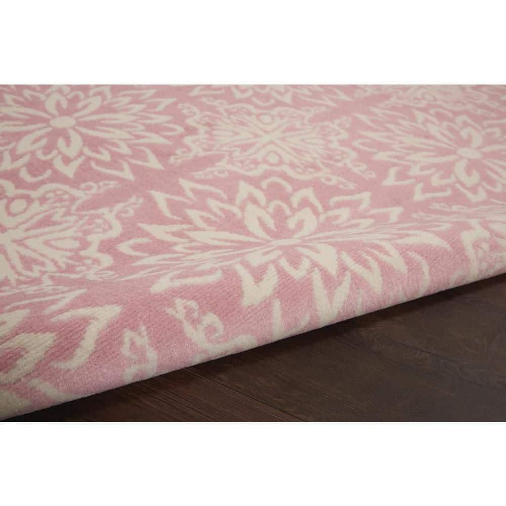 Nourison Jubilant Geometric Floral Ivory/Pink 5'3" x 7'3" Area Rug, (5' x 7')