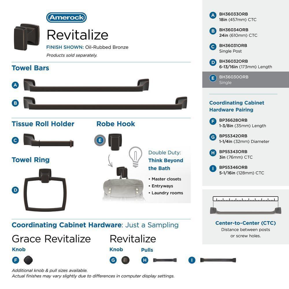 Amerock Revitalize Oil-Rubbed Bronze Single Prong Robe Hook