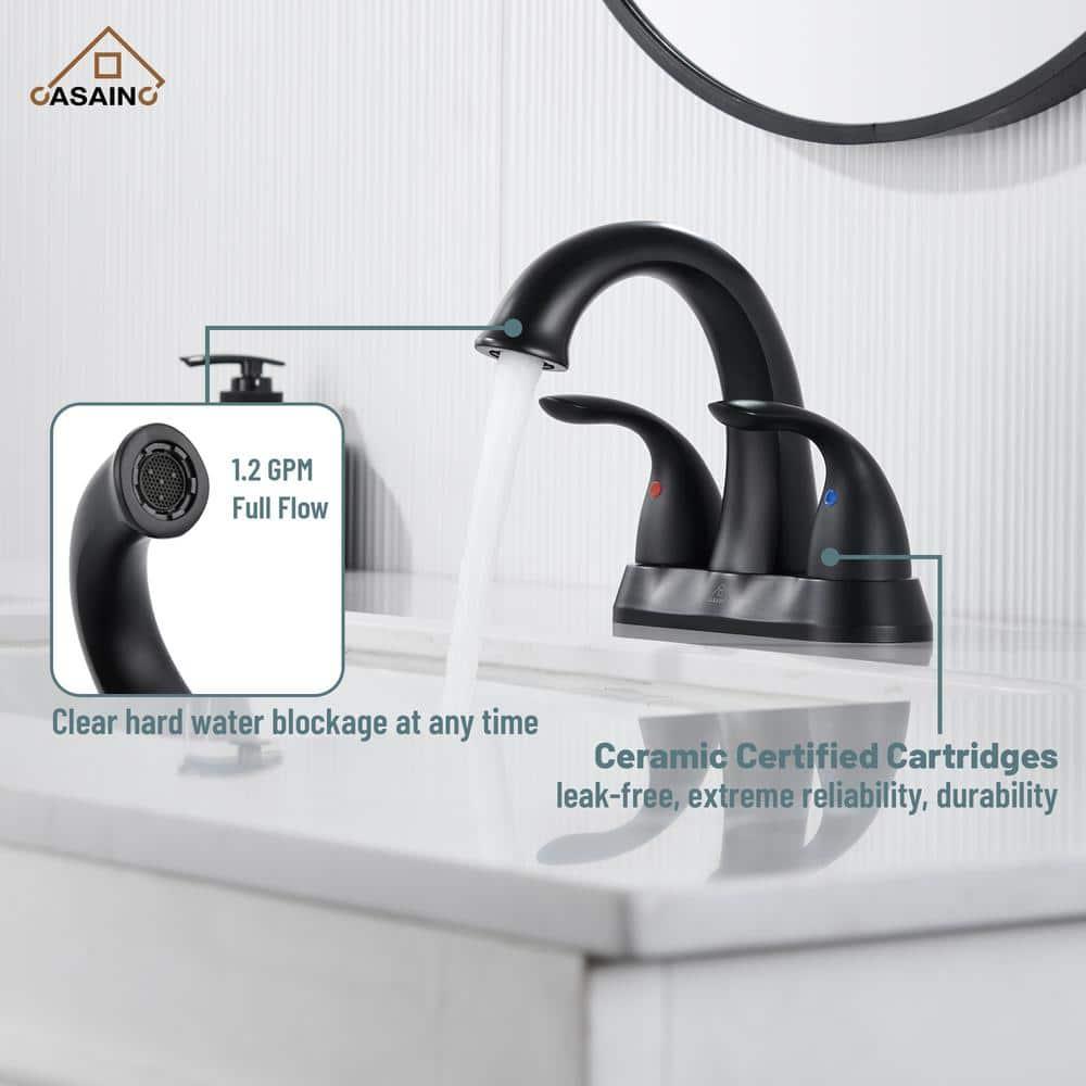 1.2 Flow Centerset Bathroom Sink Faucet with Drain