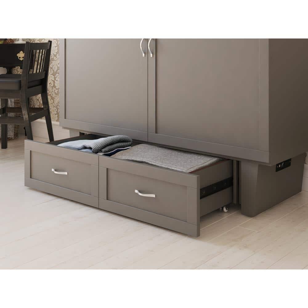Queen Monroe Murphy Bed Chest with Memory Foam Mattress - AFI: USB Turbo Charger