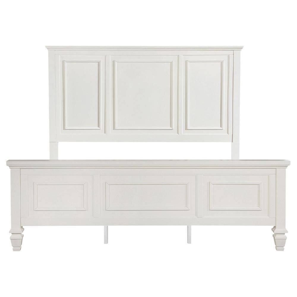 Lila King White Upholstered Wood Frame Bed with Drawer