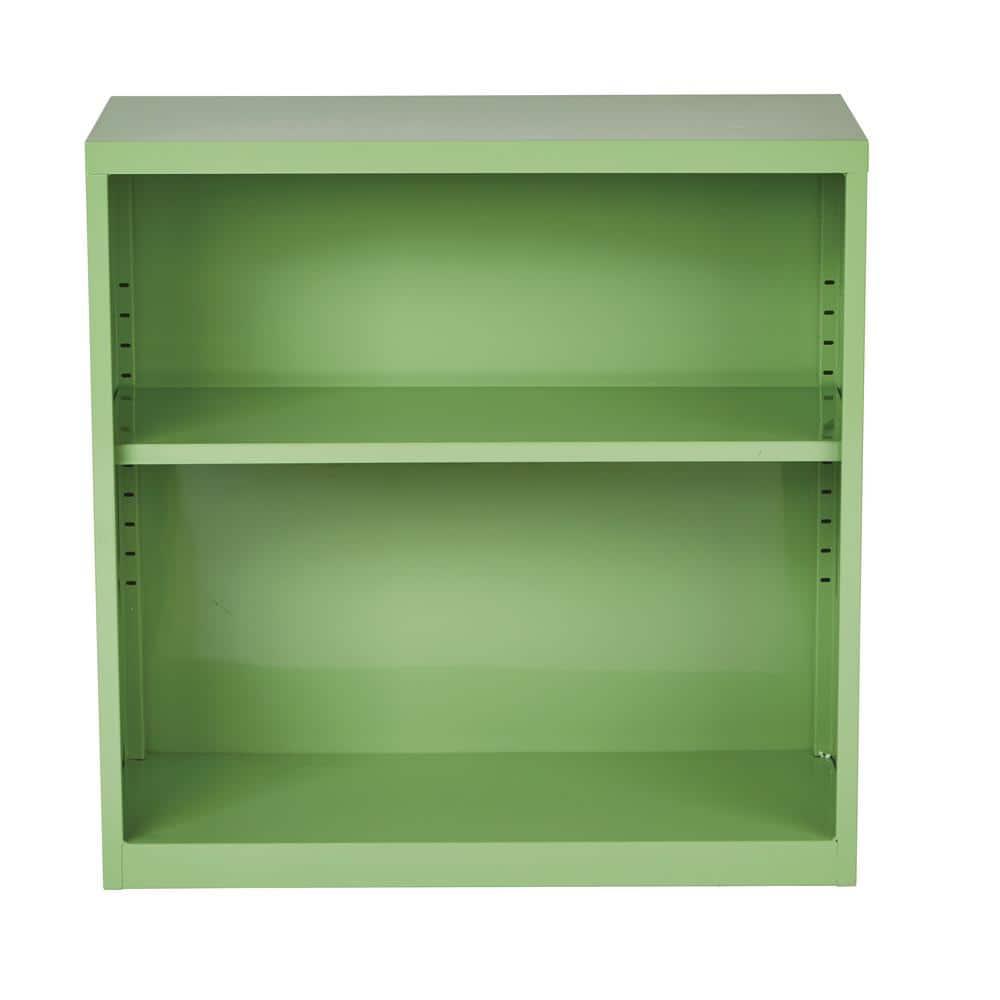 OSP Home Furnishings Metal Bookcase in Green Finish
