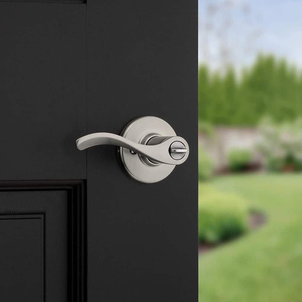 Kwikset SmartKey Security Wave Satin Nickel Entry Lever KW1 2-3/4 in.