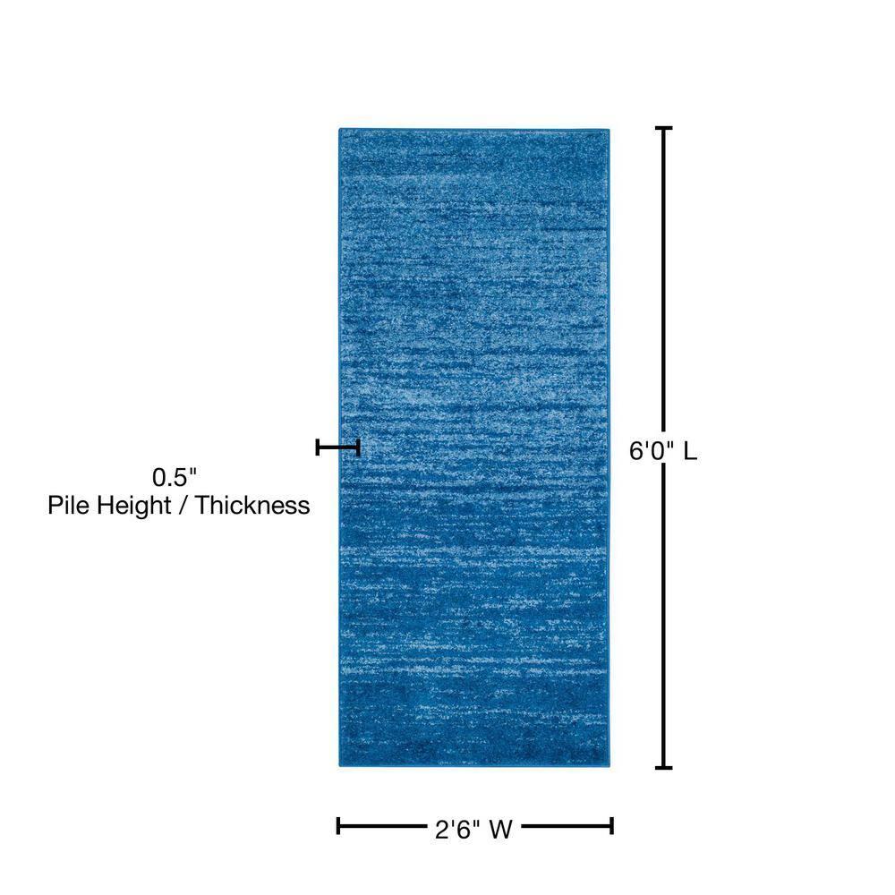Adirondack ADR113 Machine Made Indoor Runner - Light Blue/Dark Blue - 2'-6"x6' - Safavieh