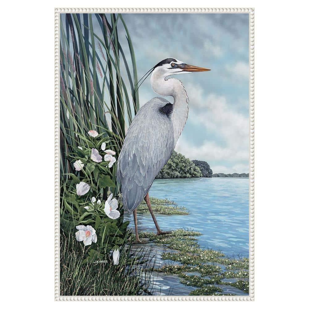 Amanti Art Great Blue Heron by James Harris Canvas Wall Art Print Framed 23 x 33-in.