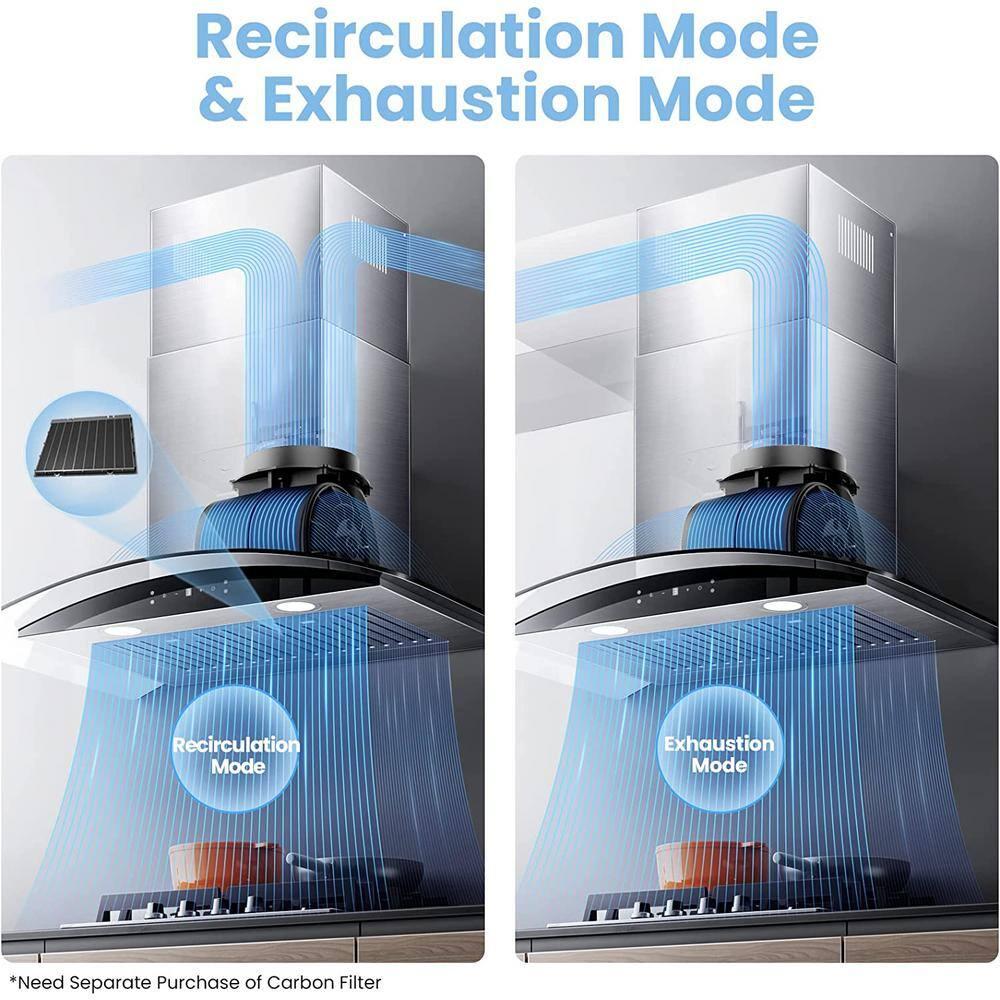 30-Inch Stainless Steel Convertible Wall Mounted Range Hood