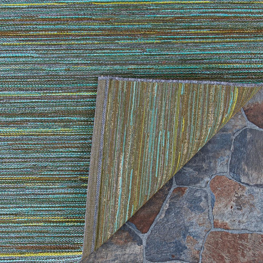 Couristan Cape Hinsdale Indoor / Outdoor Area Rug, Teal-Cobalt, 5'3" x 7'6"