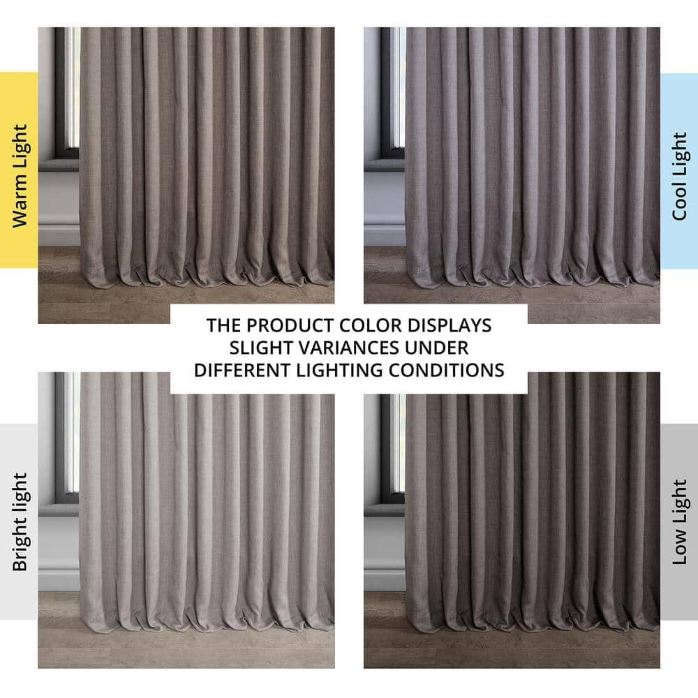 HPD Half Price Drapes Mink Extra Wide Faux Linen Room Darkening Curtains for Bedroom & Living Room Curtains (1 Panel), Door & Window Curtains 84 inch length, Rod Pocket Curtains & drapes, 50W X 108L