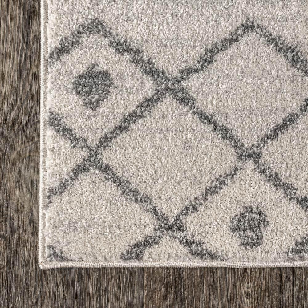 4'x6' Aksil Moroccan Beni Souk Area Rug, Cream/Gray - JONATHAN Y