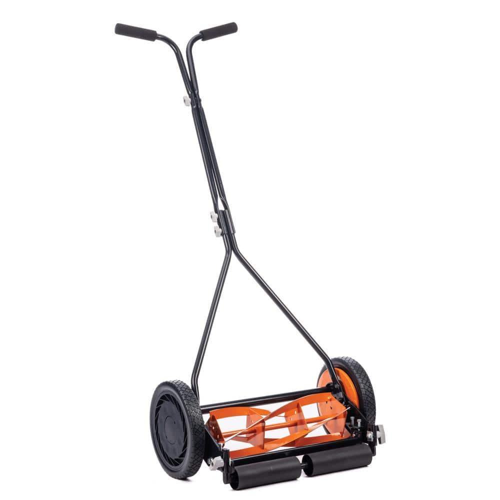 16 in. 4-Blade Manual Walk Behind Reel Lawn Mower