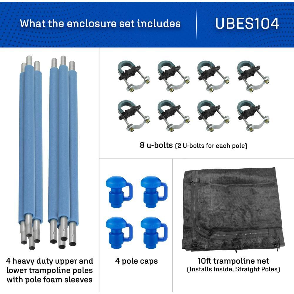 Upper Bounce Machrus Trampoline Safety Enclosure with Net, Poles and Foam Sleeves - Trampoline not Included