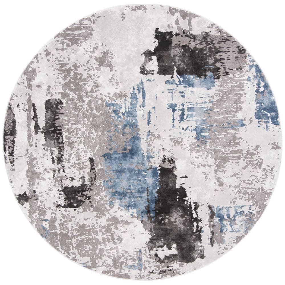 Craft CFT820 Loomed Indoor Area Rug - Grey/Blue - 6'7"x6'7" Round - Safavieh