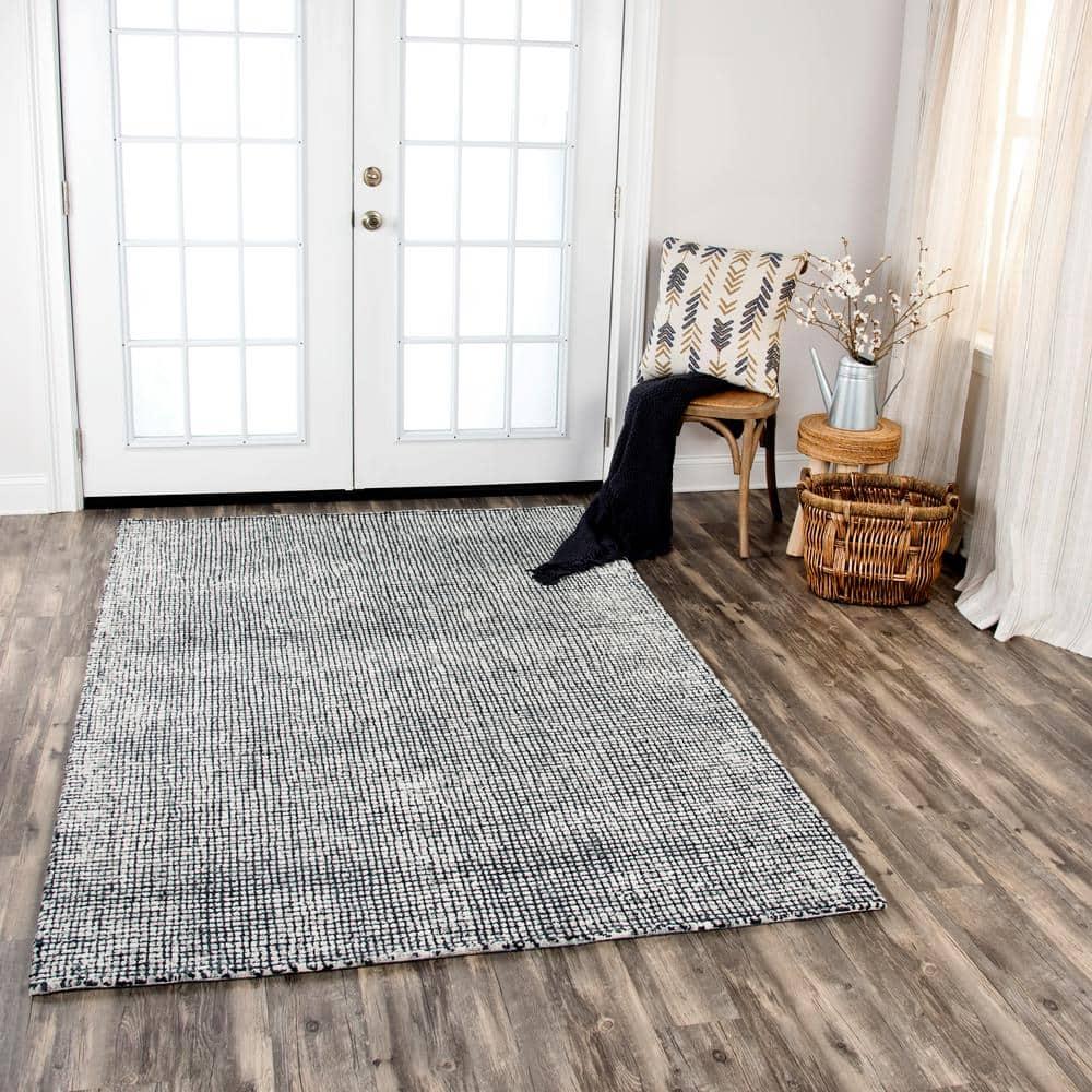Alora Decor Storm 3' x 5' Tweed Black/Beige Hand-Tufted Area Rug