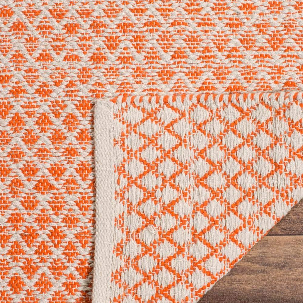 Montauk MTK601 Hand Woven Indoor Area Rug - Orange/Ivory - 6'x6' - Safavieh